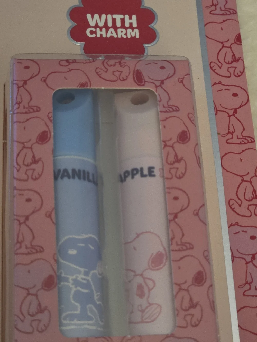 Peanuts x Célavi Snoopy Pink Lip Balm Duo with Charm